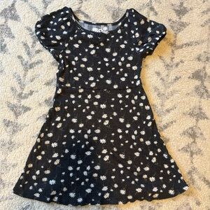 Floral Black Kids Dress Size 8